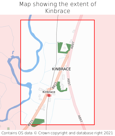 Map showing extent of Kinbrace as bounding box