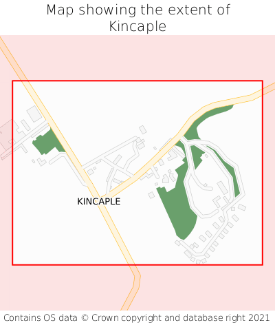 Map showing extent of Kincaple as bounding box