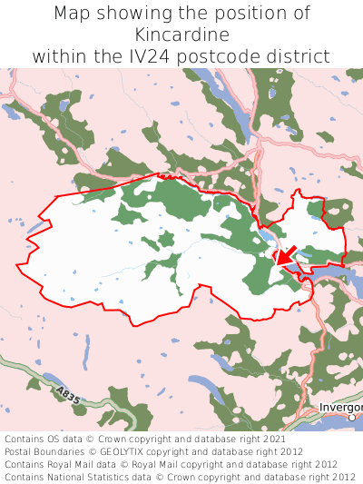 Map showing location of Kincardine within IV24