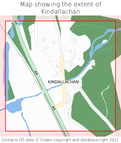 Map showing extent of Kindallachan as bounding box