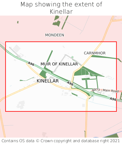 Map showing extent of Kinellar as bounding box