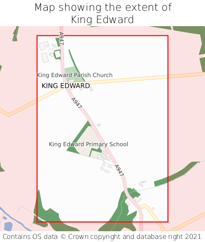 Map showing extent of King Edward as bounding box