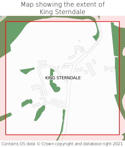 Map showing extent of King Sterndale as bounding box