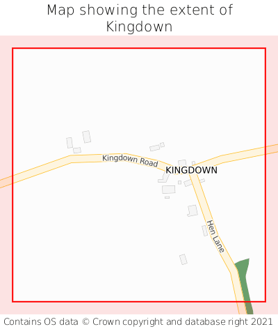 Map showing extent of Kingdown as bounding box