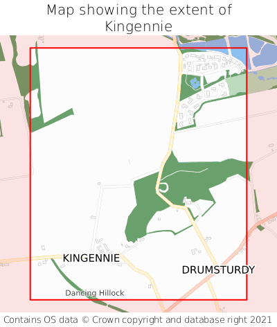 Map showing extent of Kingennie as bounding box
