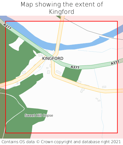Map showing extent of Kingford as bounding box