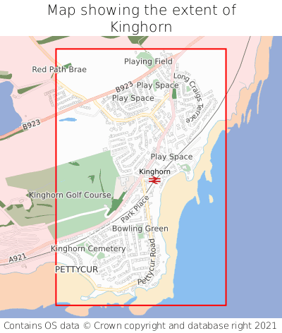 Map showing extent of Kinghorn as bounding box