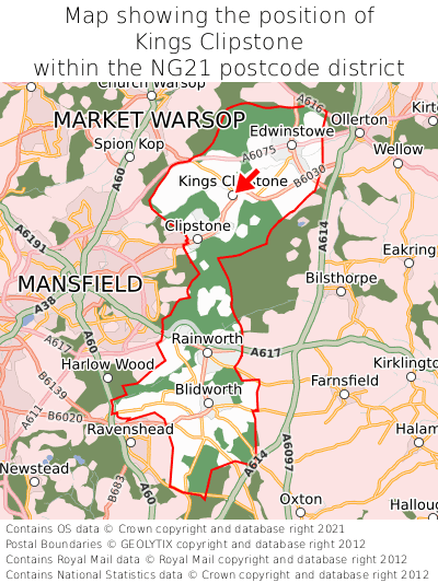 Map showing location of Kings Clipstone within NG21