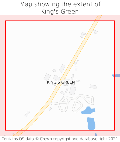 Map showing extent of King's Green as bounding box
