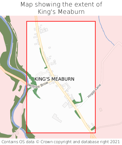 Map showing extent of King's Meaburn as bounding box