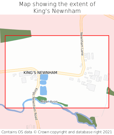 Map showing extent of King's Newnham as bounding box