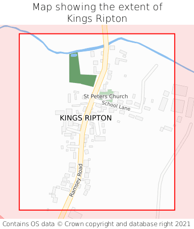 Map showing extent of Kings Ripton as bounding box