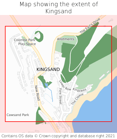 Map showing extent of Kingsand as bounding box