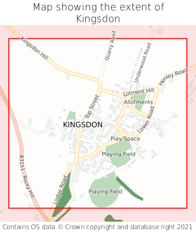 Map showing extent of Kingsdon as bounding box