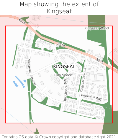 Map showing extent of Kingseat as bounding box