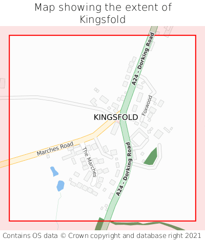 Map showing extent of Kingsfold as bounding box