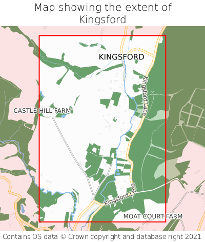 Map showing extent of Kingsford as bounding box