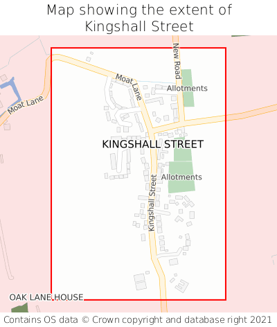Map showing extent of Kingshall Street as bounding box