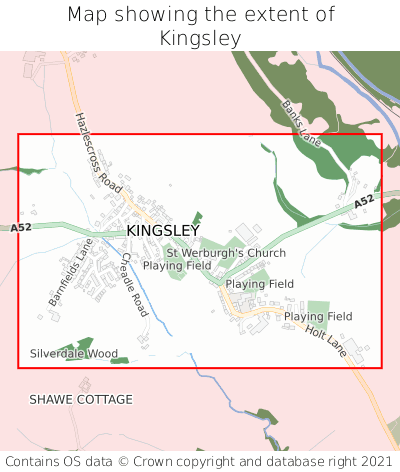 Map showing extent of Kingsley as bounding box