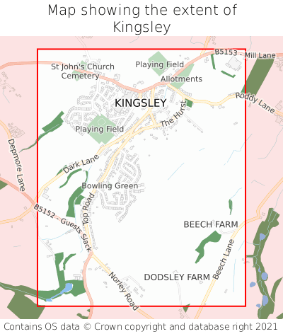 Map showing extent of Kingsley as bounding box