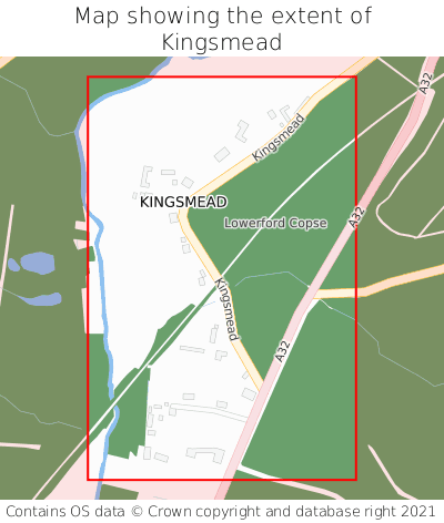 Map showing extent of Kingsmead as bounding box