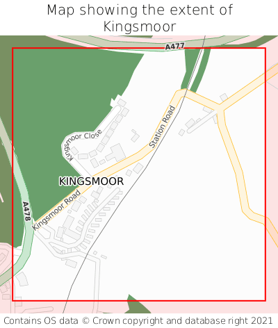 Map showing extent of Kingsmoor as bounding box