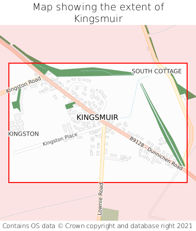 Map showing extent of Kingsmuir as bounding box