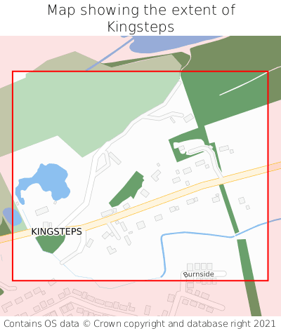 Map showing extent of Kingsteps as bounding box