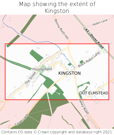 Map showing extent of Kingston as bounding box