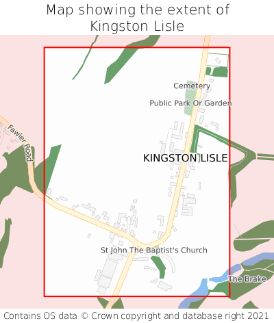 Map showing extent of Kingston Lisle as bounding box