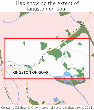 Map showing extent of Kingston on Soar as bounding box