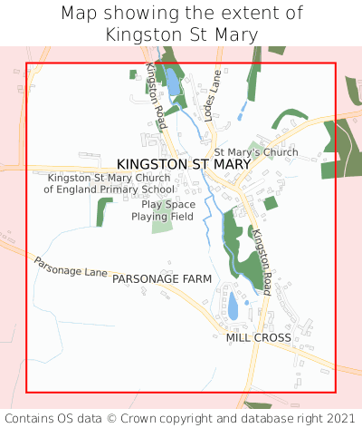 Map showing extent of Kingston St Mary as bounding box