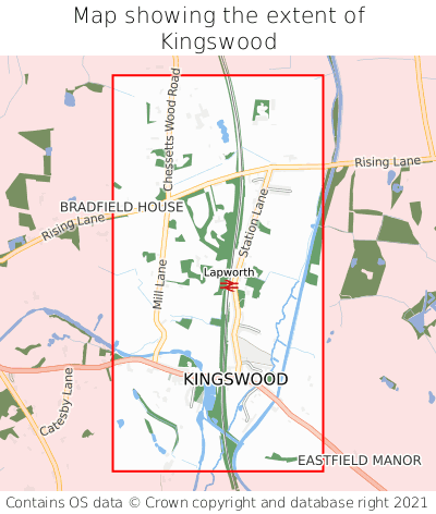 Map showing extent of Kingswood as bounding box