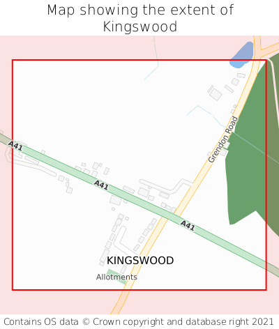 Map showing extent of Kingswood as bounding box
