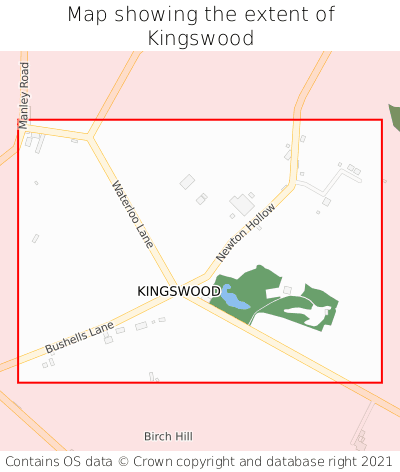 Map showing extent of Kingswood as bounding box