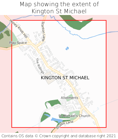 Map showing extent of Kington St Michael as bounding box