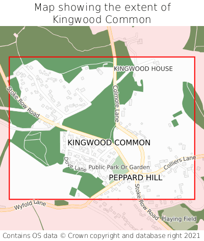 Map showing extent of Kingwood Common as bounding box