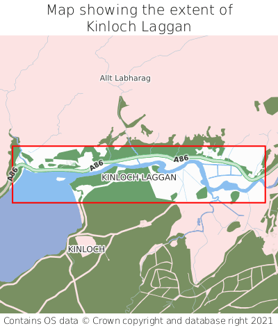 Map showing extent of Kinloch Laggan as bounding box