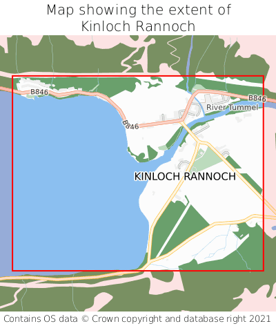 Map showing extent of Kinloch Rannoch as bounding box