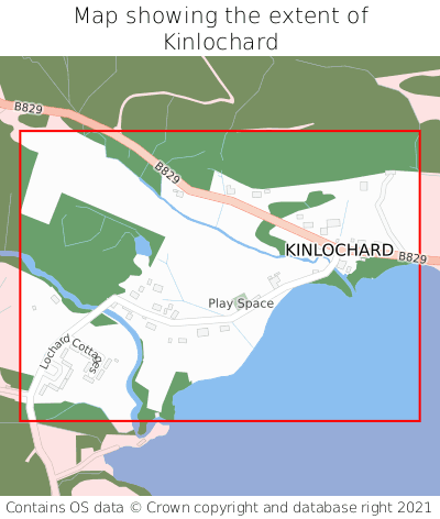 Map showing extent of Kinlochard as bounding box