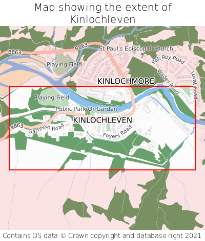Map showing extent of Kinlochleven as bounding box