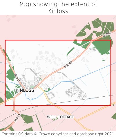 Map showing extent of Kinloss as bounding box
