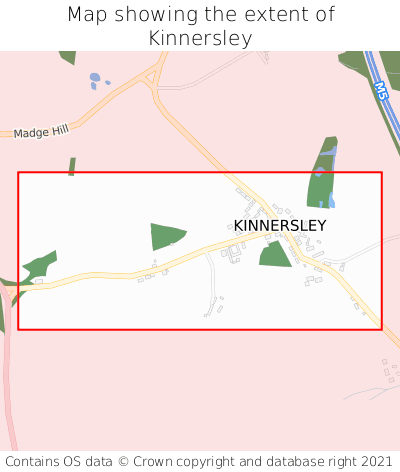 Map showing extent of Kinnersley as bounding box