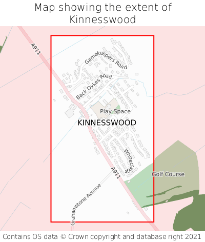 Map showing extent of Kinnesswood as bounding box