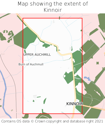 Map showing extent of Kinnoir as bounding box
