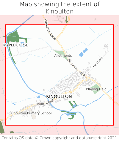 Map showing extent of Kinoulton as bounding box