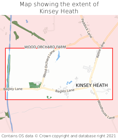 Map showing extent of Kinsey Heath as bounding box