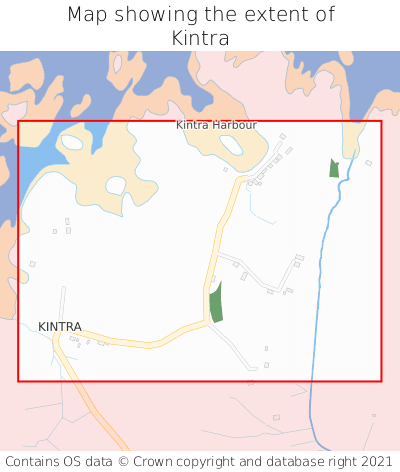 Map showing extent of Kintra as bounding box