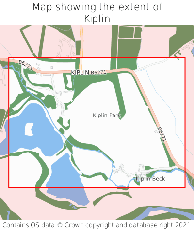 Map showing extent of Kiplin as bounding box