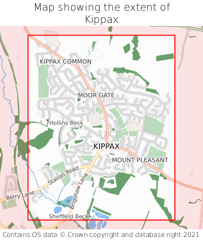 Map showing extent of Kippax as bounding box